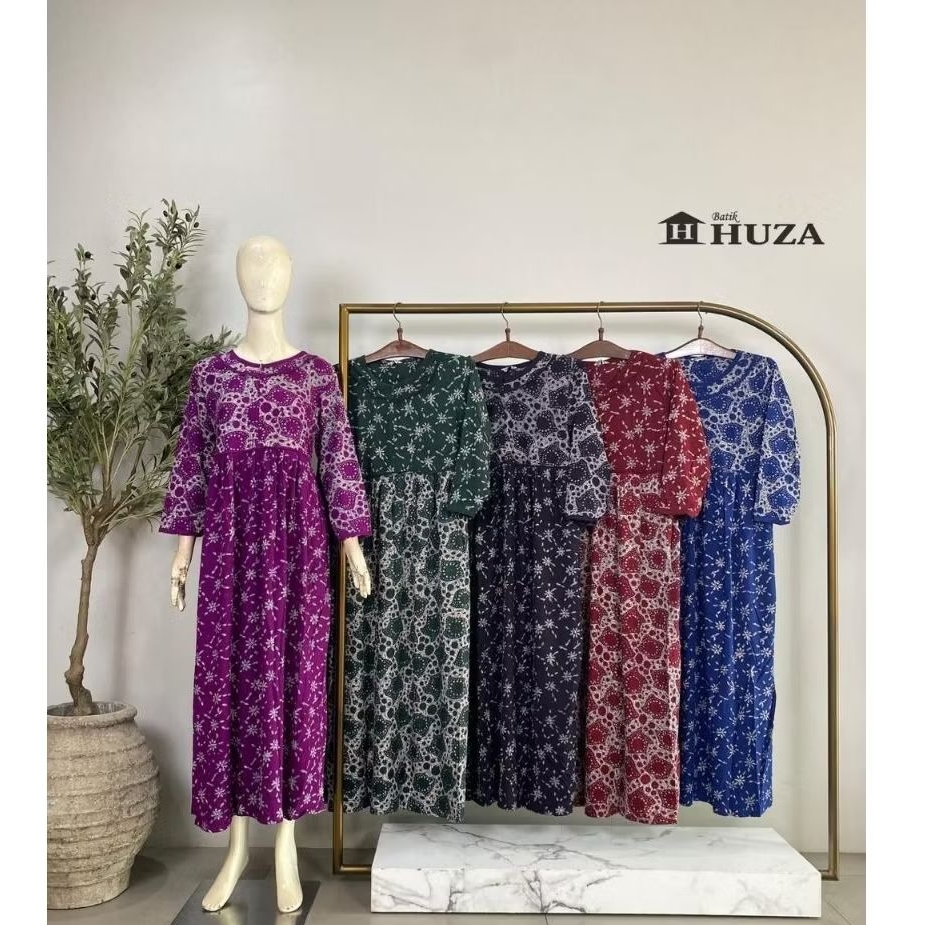 Ld 98 Long Dress Batik Huza Pekalongan Busui Friendly || L Wiru 2