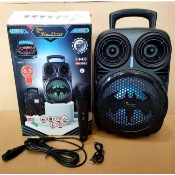 SINAR MAKMUR SPEAKER WIRELESS BLUETOOTH JINLONG JL-1160 6,5in BATMAN USB SPEAKER SPEAKER JL 1160 BAT