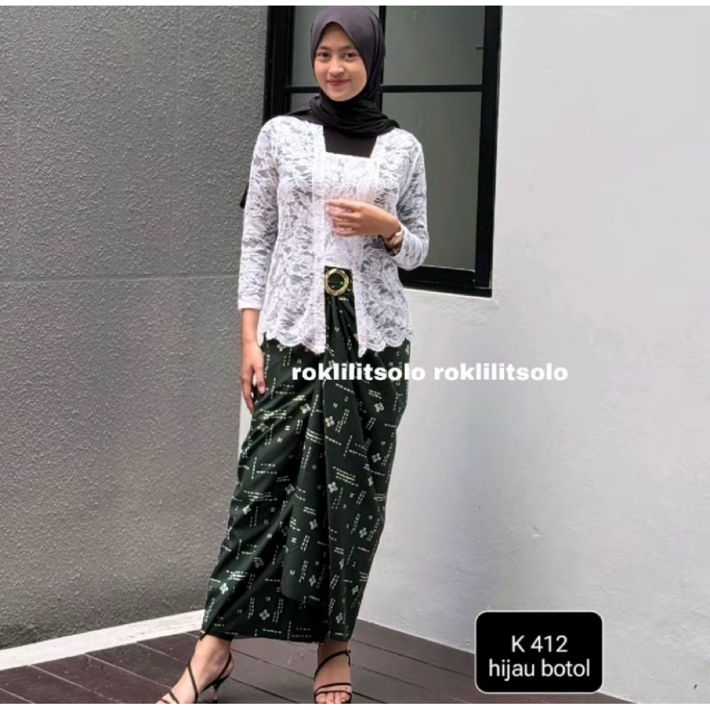 Preloved Rok lilit/Rok lilit jotol/Rok batik/Rok jumputan/Rok hijau botol/Rok kondangan gesper ring/