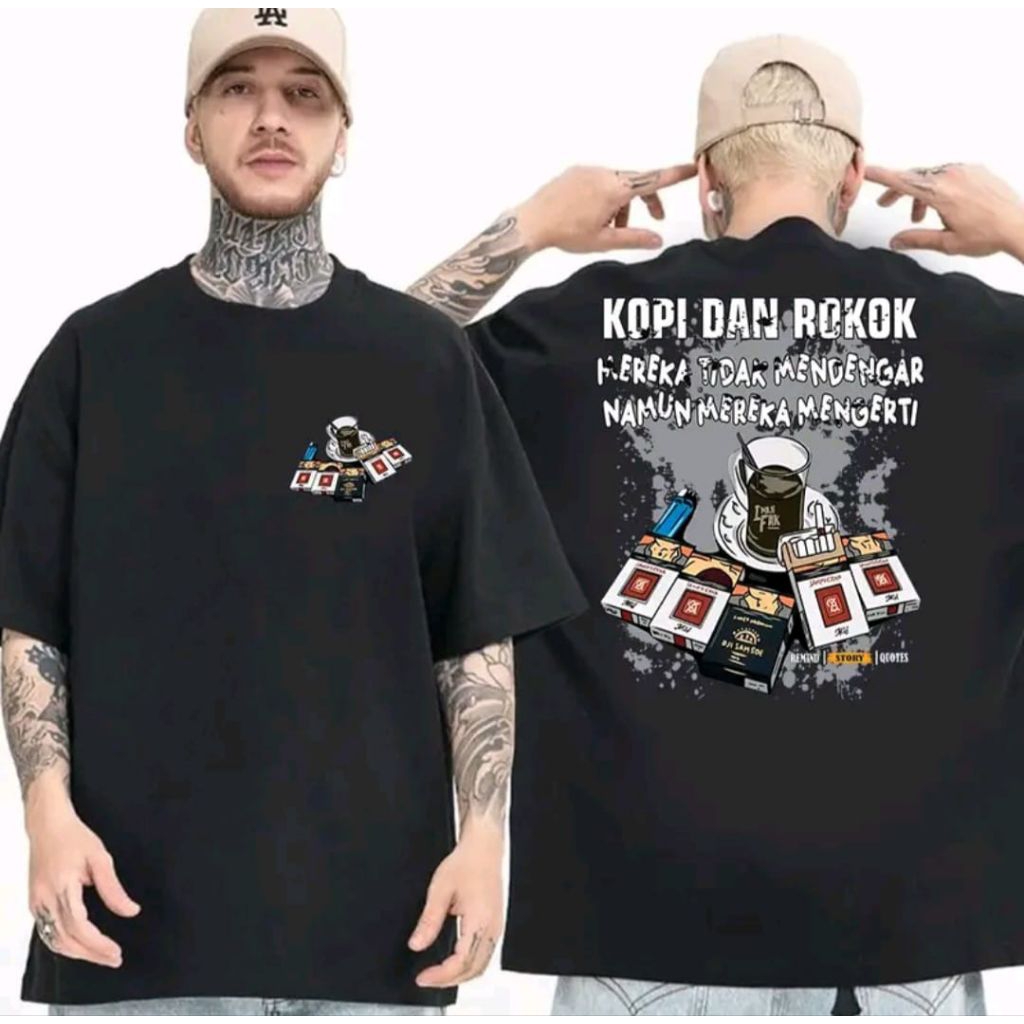 kaos pria kopi dan r*k*k premium//distro//