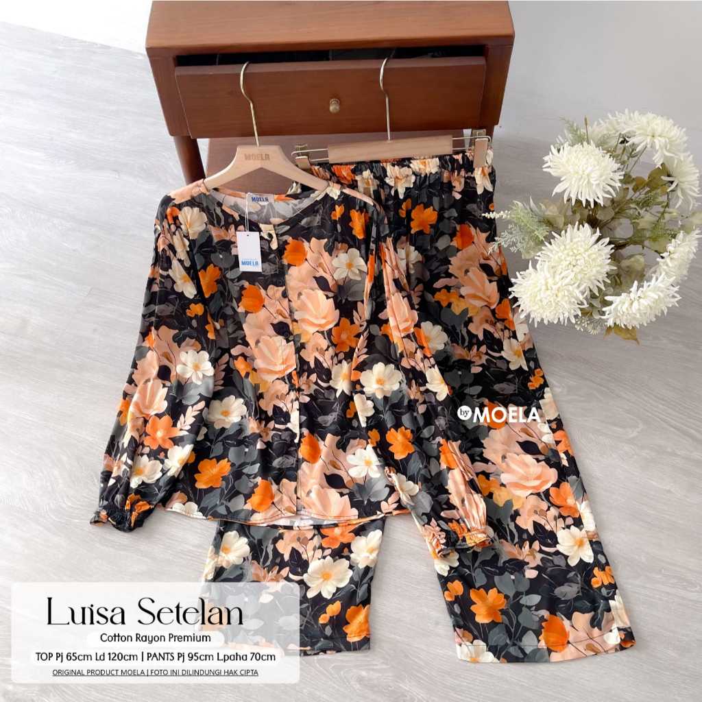 LUISA SET COTTON RAYON PREMIUM ADEM NYAMAN ELEGAN BY MOELA