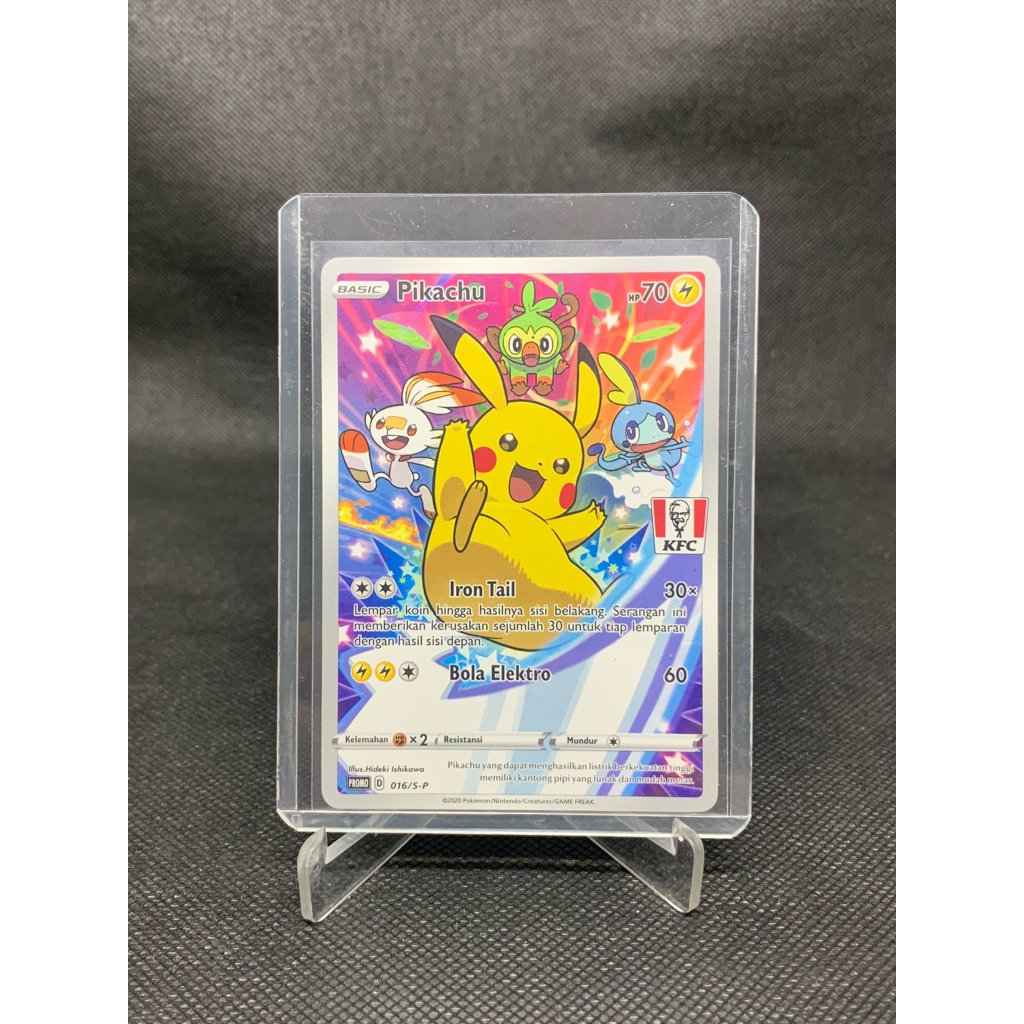 pikachu ar kfc promo limited edition - kartu pokemon / tcg card original pikachu ar pikachu chr pika