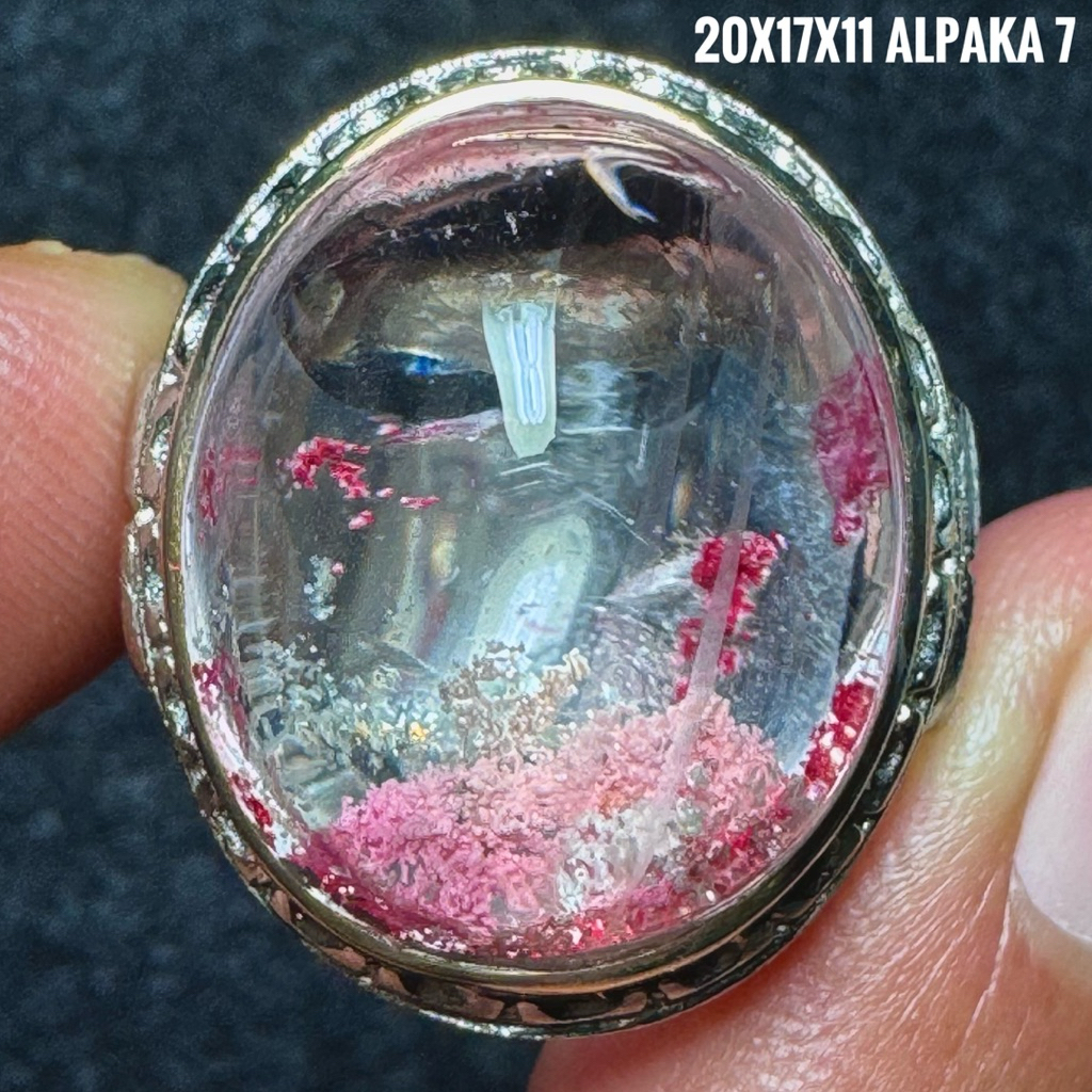 Cincin Batu Akik Natural Kecubung Karang