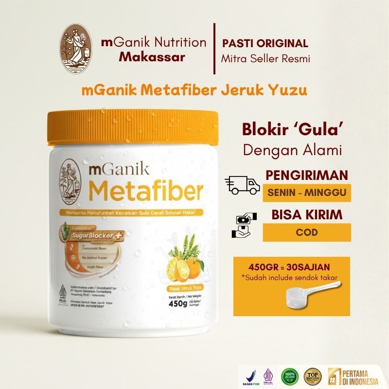 mGanik Metafiber Jeruk Yuzu 450gr Suplemen Serat Diabetes Alami 100% ORI