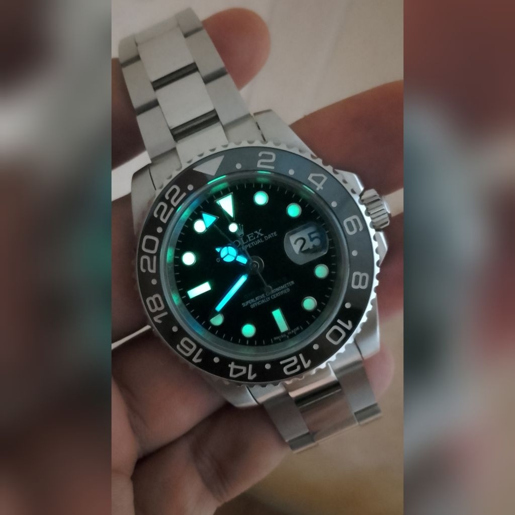 jam gmt master ii black panther jumping hour seperti original
