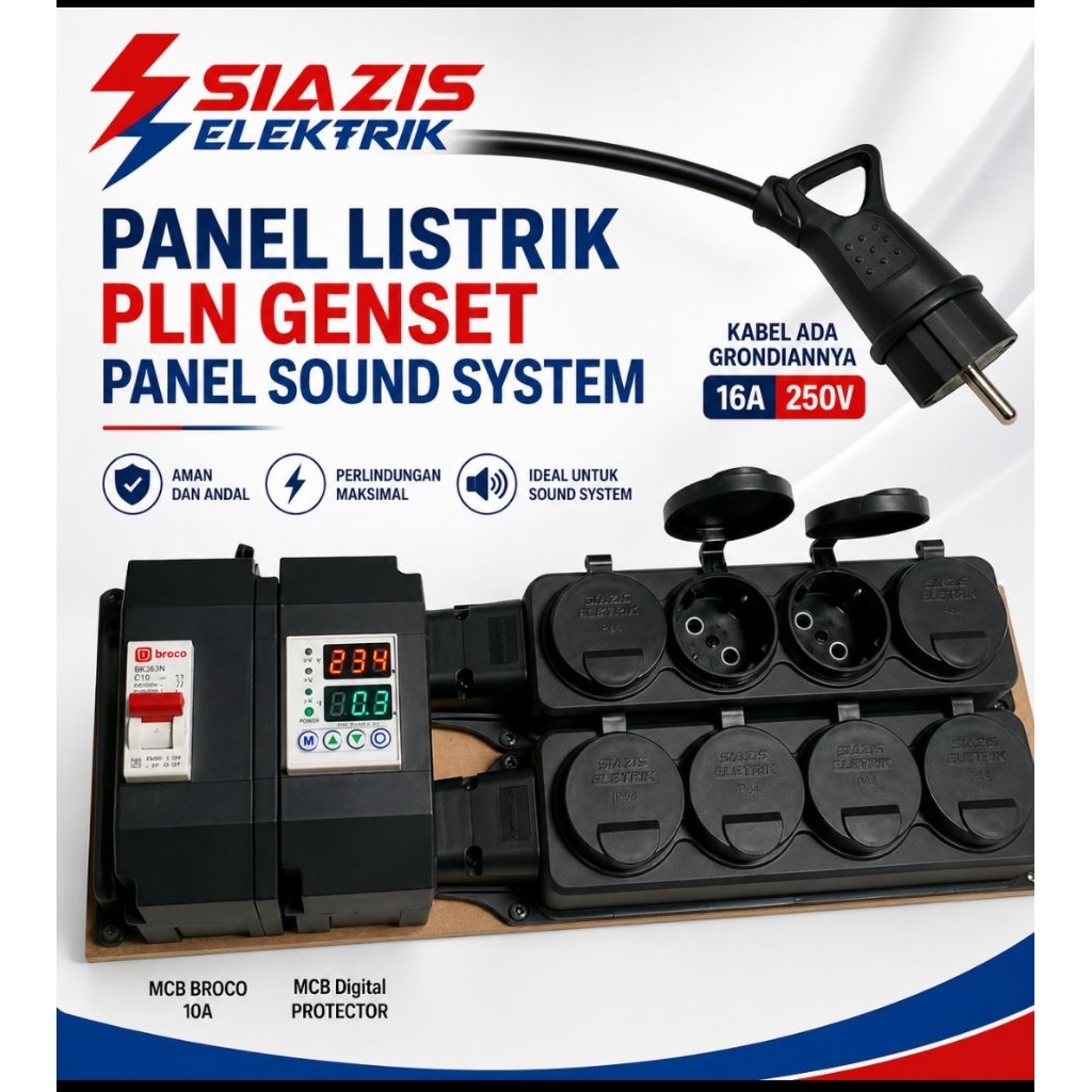 Panel Listrik sound System 1 Phase/ Panel Listrik Genset MCB Digital Protector