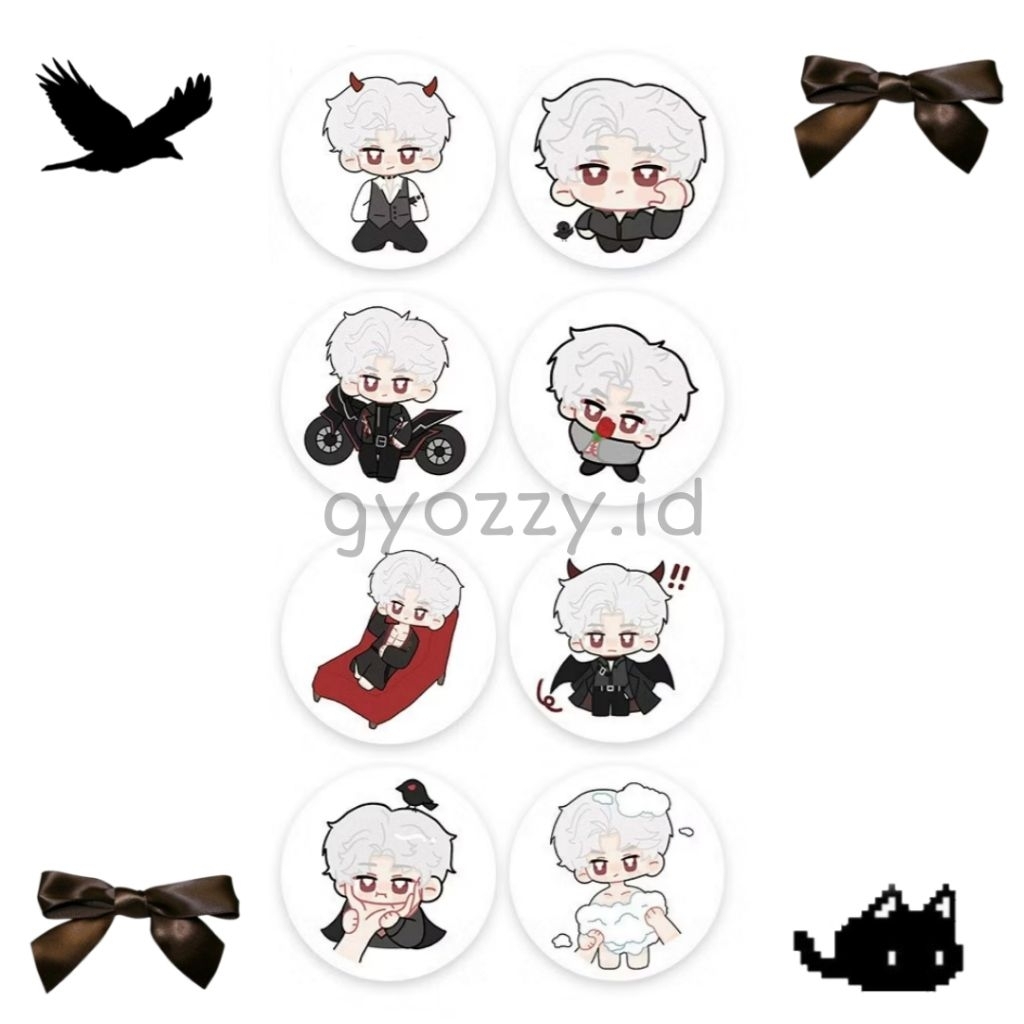 50pcs/ Sticker Sylus Love and Deepspace, Sticker Chibi Sylus Round ver, Sticker Sylus