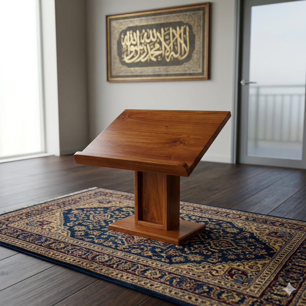 MEJA REKAL/REHAL  BACA ALQURAN, STAND KAYU PORTABLE, MEJA LAPTOP