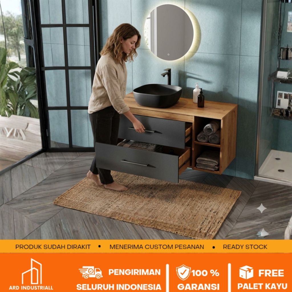 Wastafel gantung kamar mandi cabinet wastafel minimalis