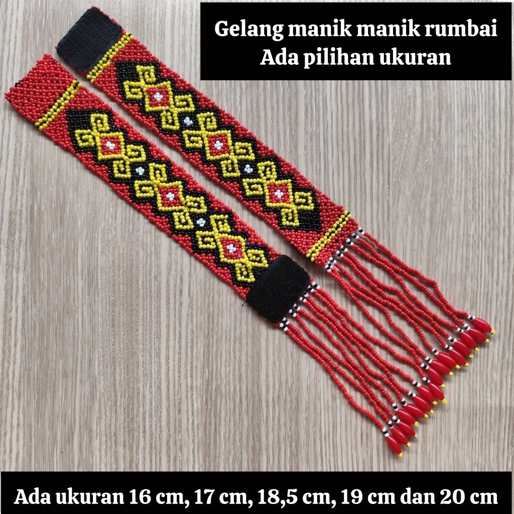 Gelang manik dayak rumbai / Gelang Dayak / gelang nari / gelang dayak Kalimantan / gelang dayak born