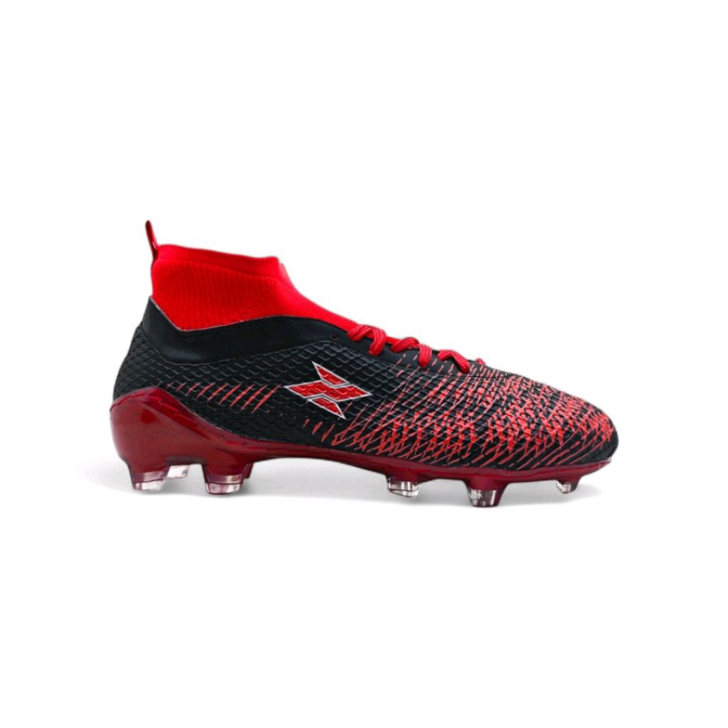 Zars - Sepatu Sepak bola Mini Soccer Nova Crimpson Speed Black Red FG Ukuran 43 to 42 Type Predator