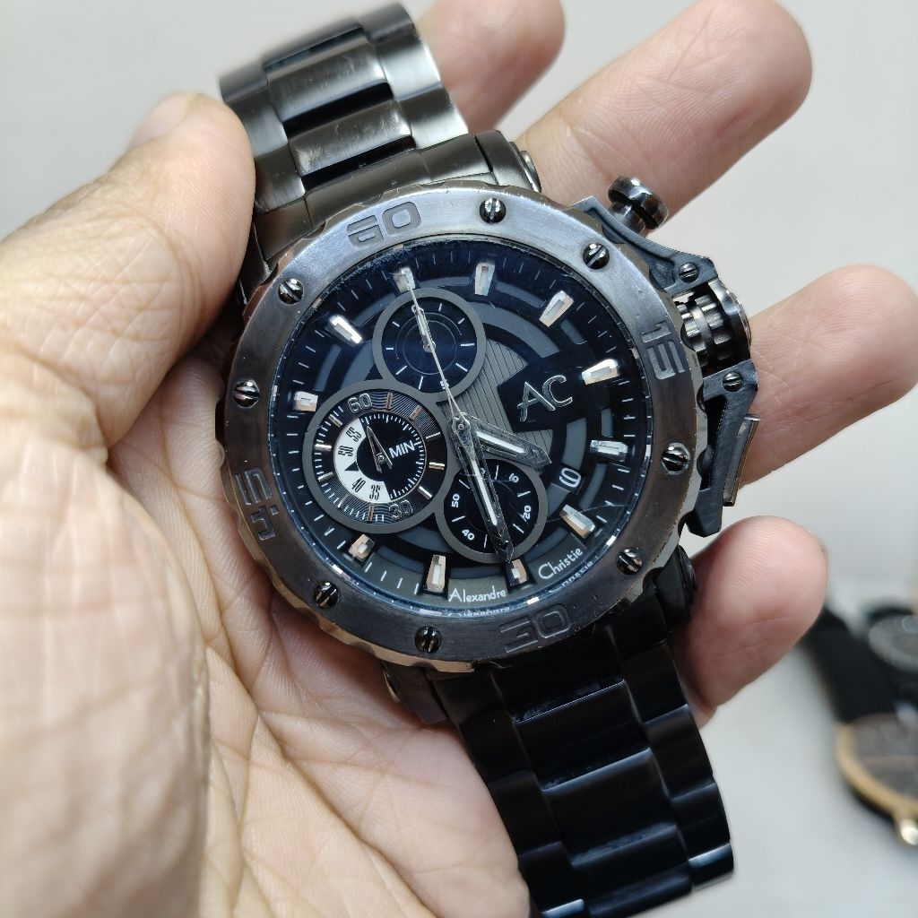 Alexandre Christie Collection Second Tipe 9205MC Rantai Fullblack