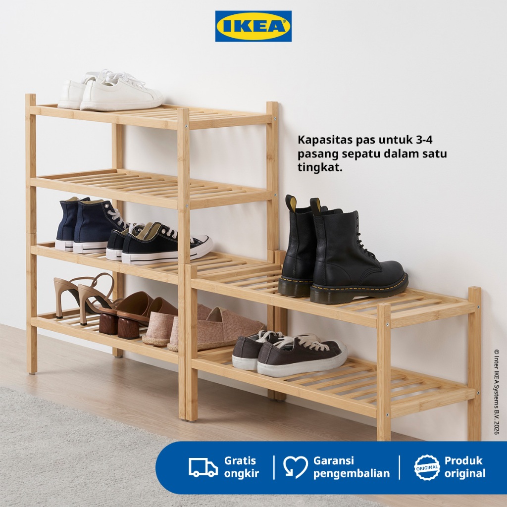 IKEA VASSKAR Rak Sepatu Bahan Bambu 60cm