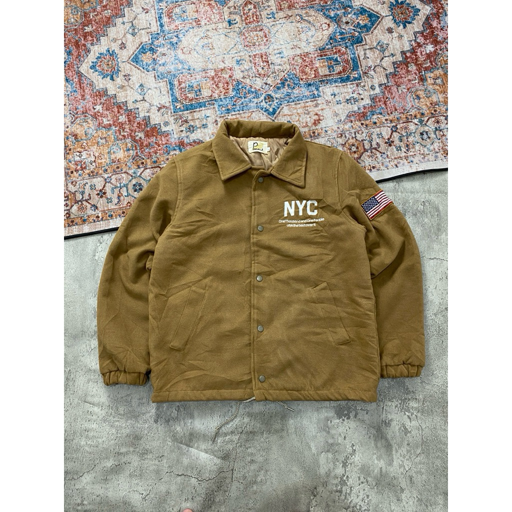 Wool Work Jacket NY Peanuts Flag