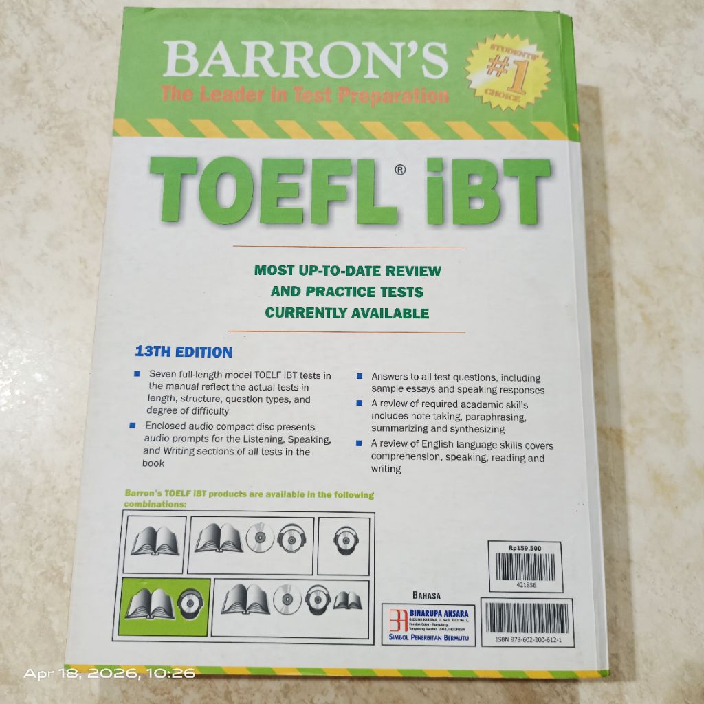 Buku Barron Toefl iBT