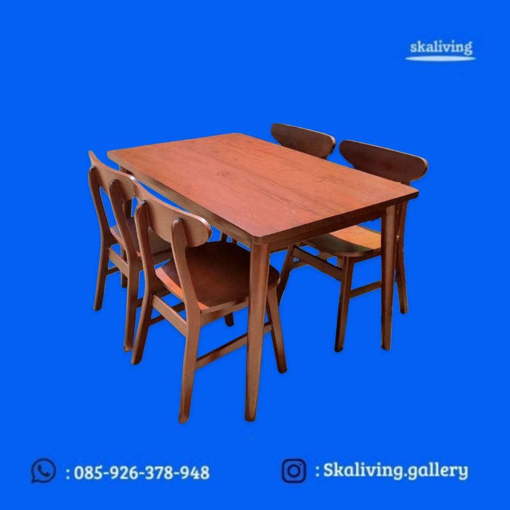Set meja makan ropan minimalis kayu jati meja makan minimalis meja makan ropan meja makan kayu jati 