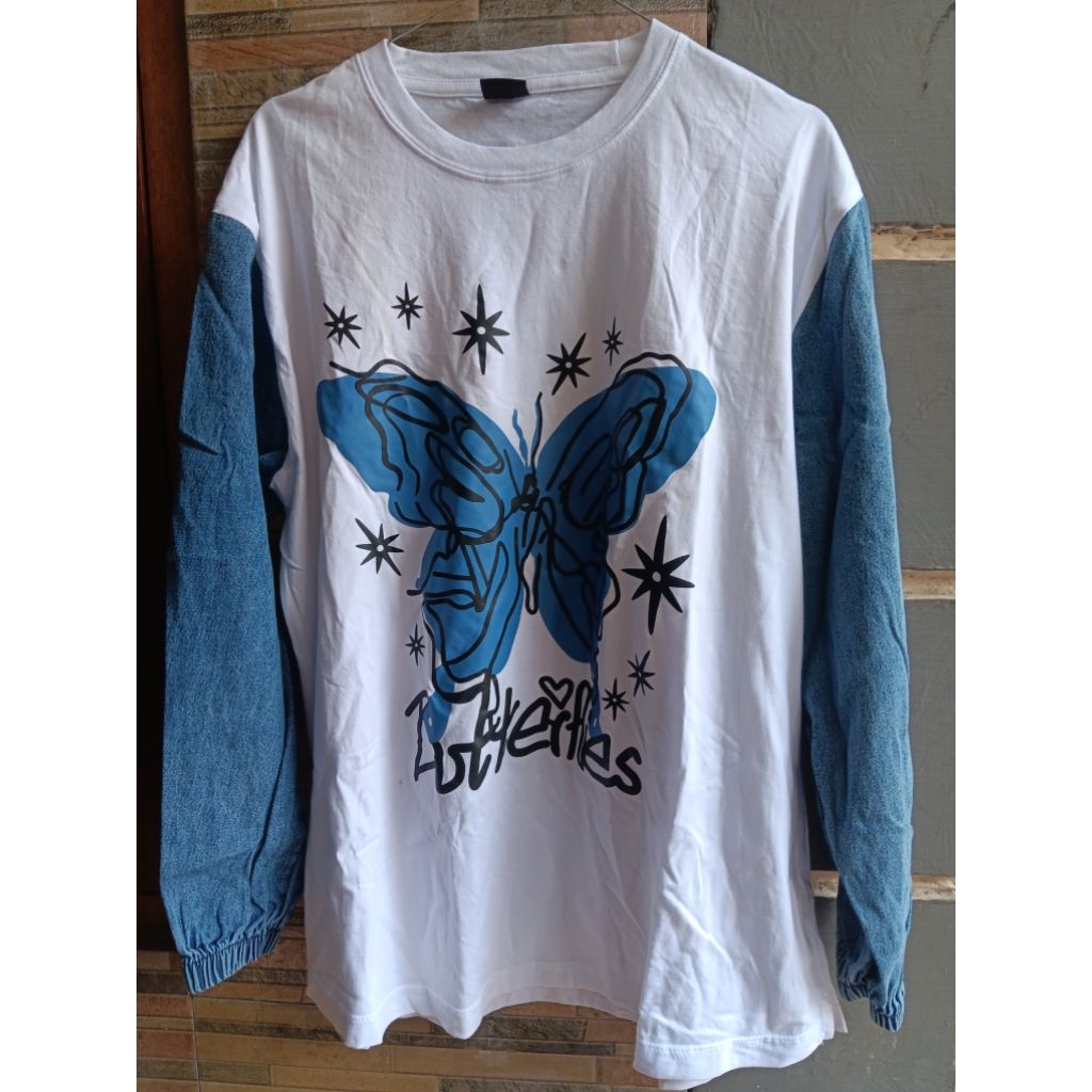 KAOS LENGAN DENIM WANITA