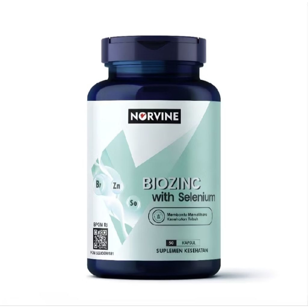 Norvine Biozinc ORIGINAL (Biotin Zinc with Selenium) BPOM -Halal
