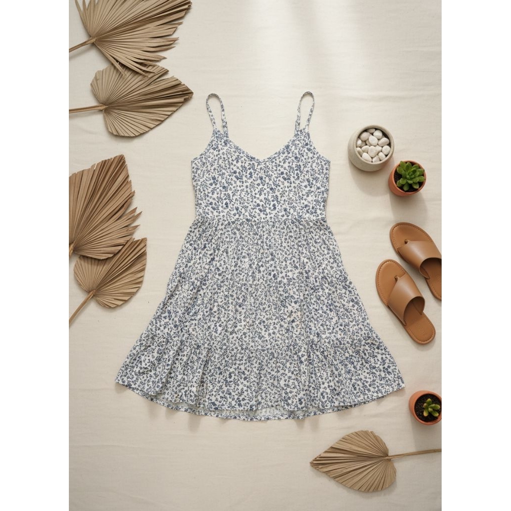 Baju Pantai Wanita Vintage Summer Dress Flowy Premium