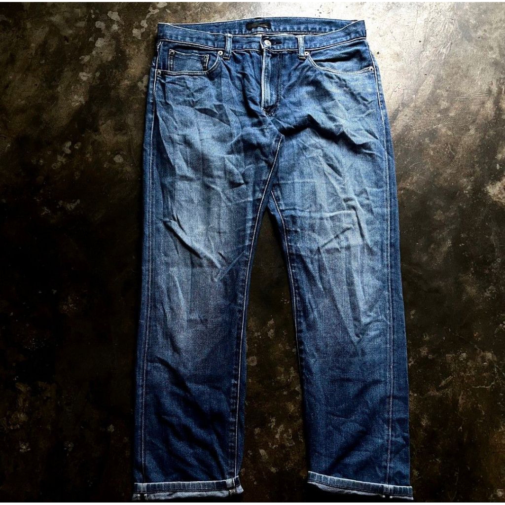 UNIQLO RAW DENIM SLIM STRAIGHT SELVEDGE PANTS
