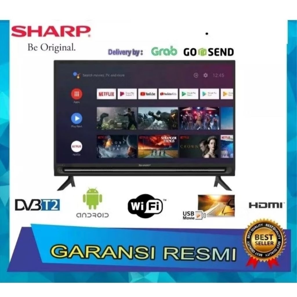 TV SHARP 32 INCH ANDROID GOOGLE TV 32GH/ PROMO