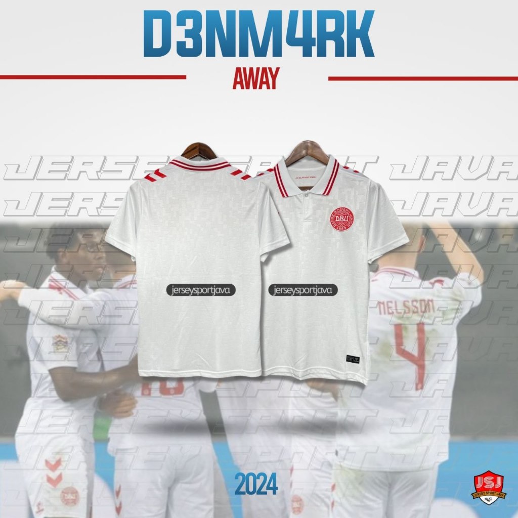 ( BISA COD ) JERSEY BAJU BOLA PRIA DENMARK AWAY EURO 2024 GRADE ORI - IMPORT