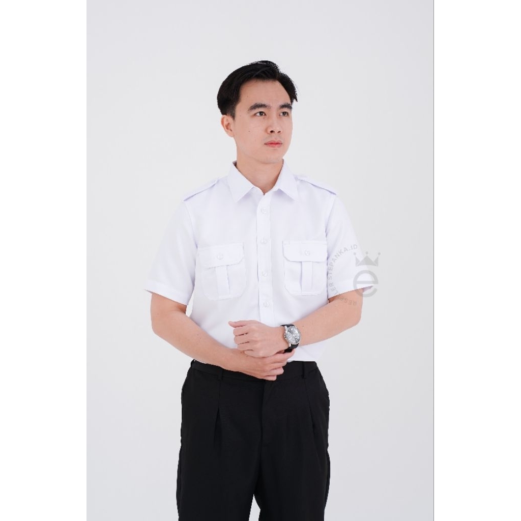 (Kemeja PDH Putih – Best Seller) Kemeja PDH Putih Premium/Kemeja ASN Putih Premium/Kemeja Office Put