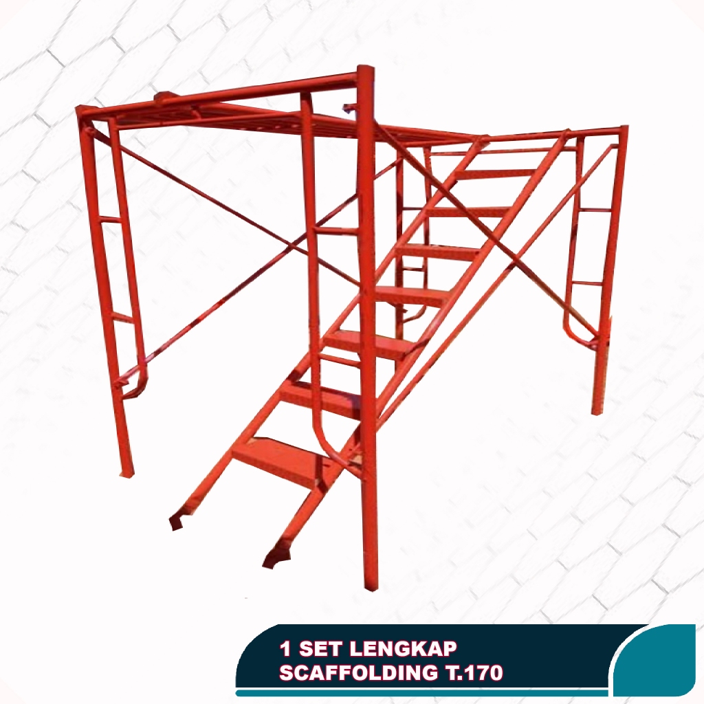 SCAFFOLDING SET TINGGI 170 LENGKAP BAHAN - BESI HITAM