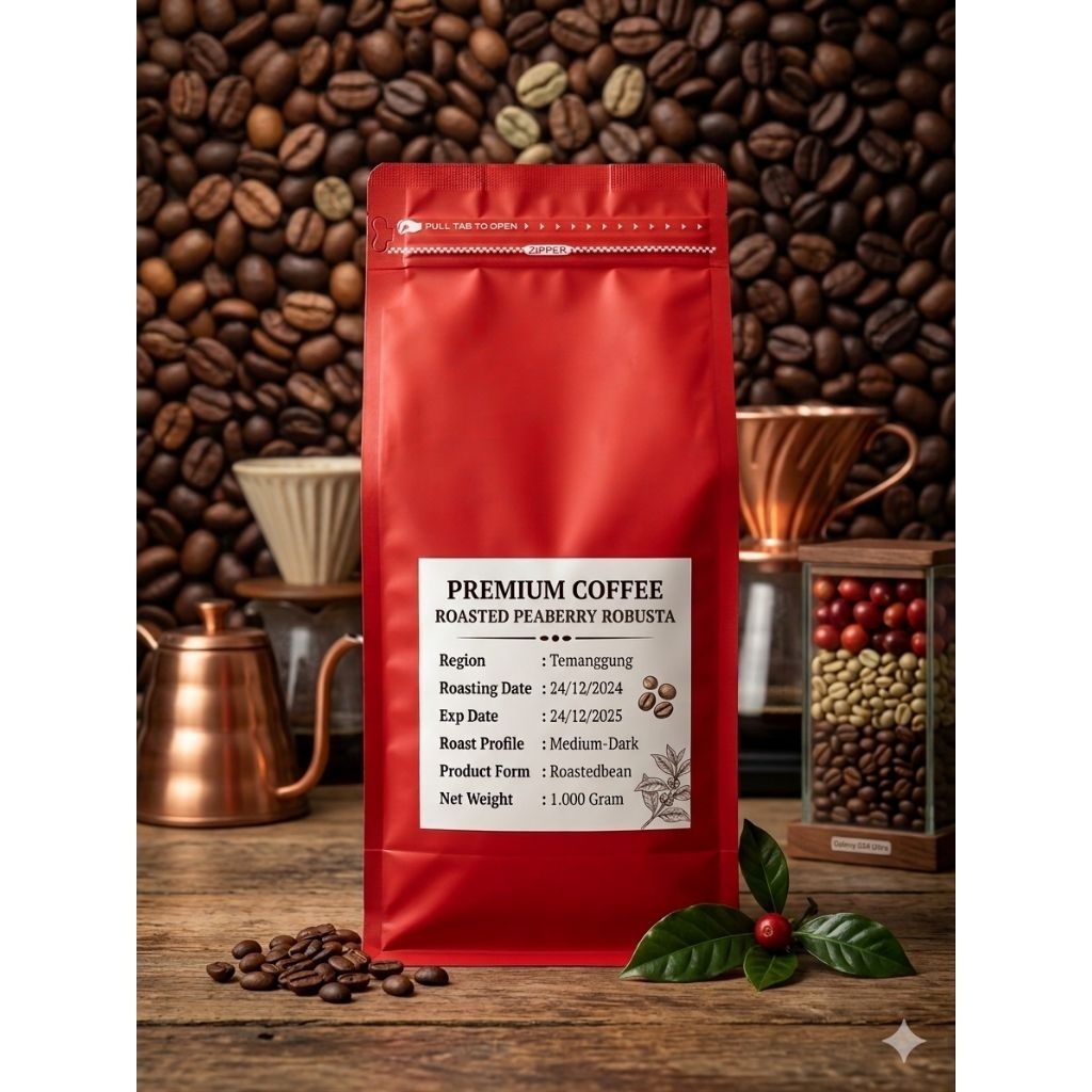 Biji Bubuk Kopi Lanang Robusta (Peaberry Robusta) Espresso Based