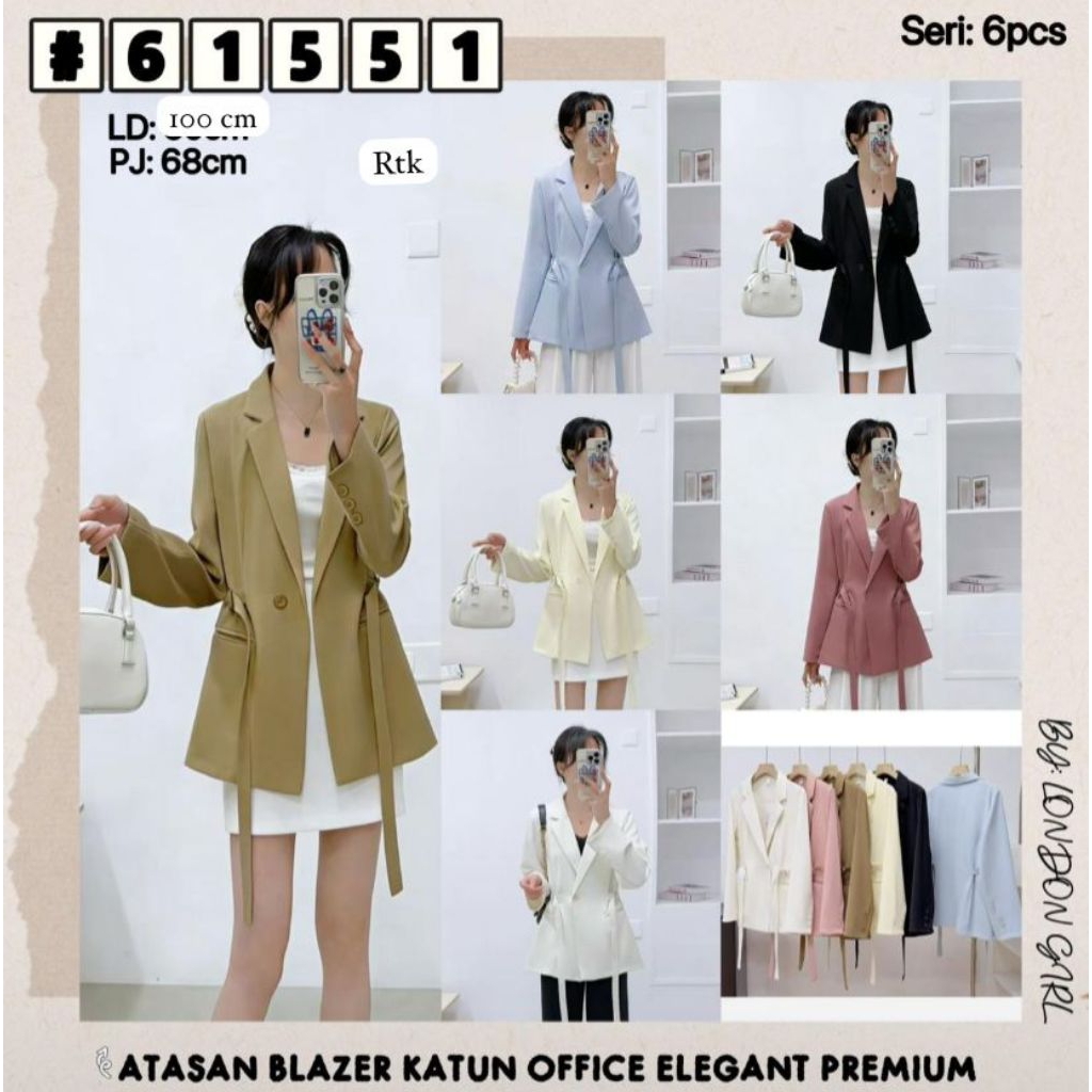 NewArrival VSF04.6233K-4 BLAZER KATUN OFFICE ELEGANT PREMIUM By.London Girl / Atasan Outer Wanita Ba