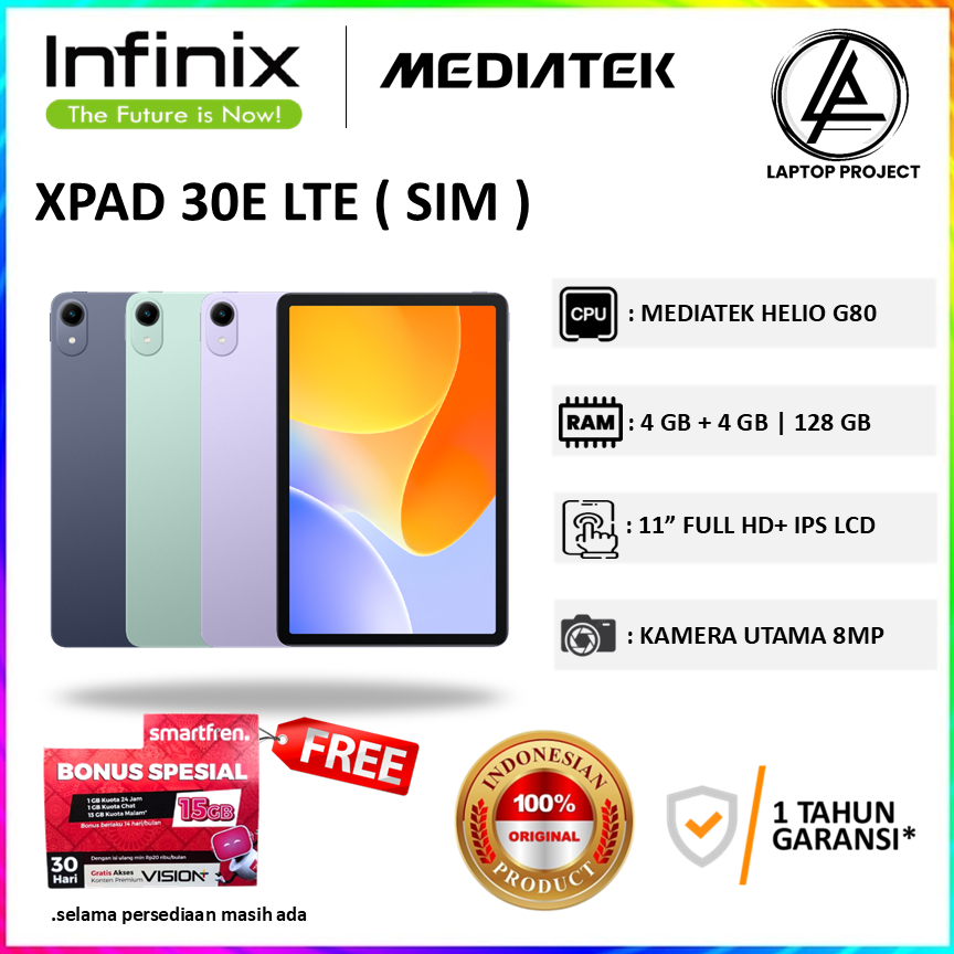 Infinix XPAD 30E 4G LTE SIM 4/128 4GB+4GB 128GB Garansi Resmi Infinix