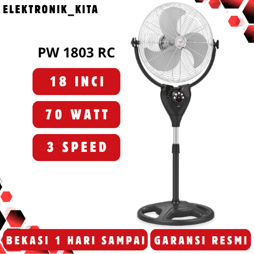 MASPION KIPAS ANGIN BERDIRI 18 INCI PW1803RC PW 1803 RC PW-1803 STAND FAN BESI GARANSI RESMI BEKASI