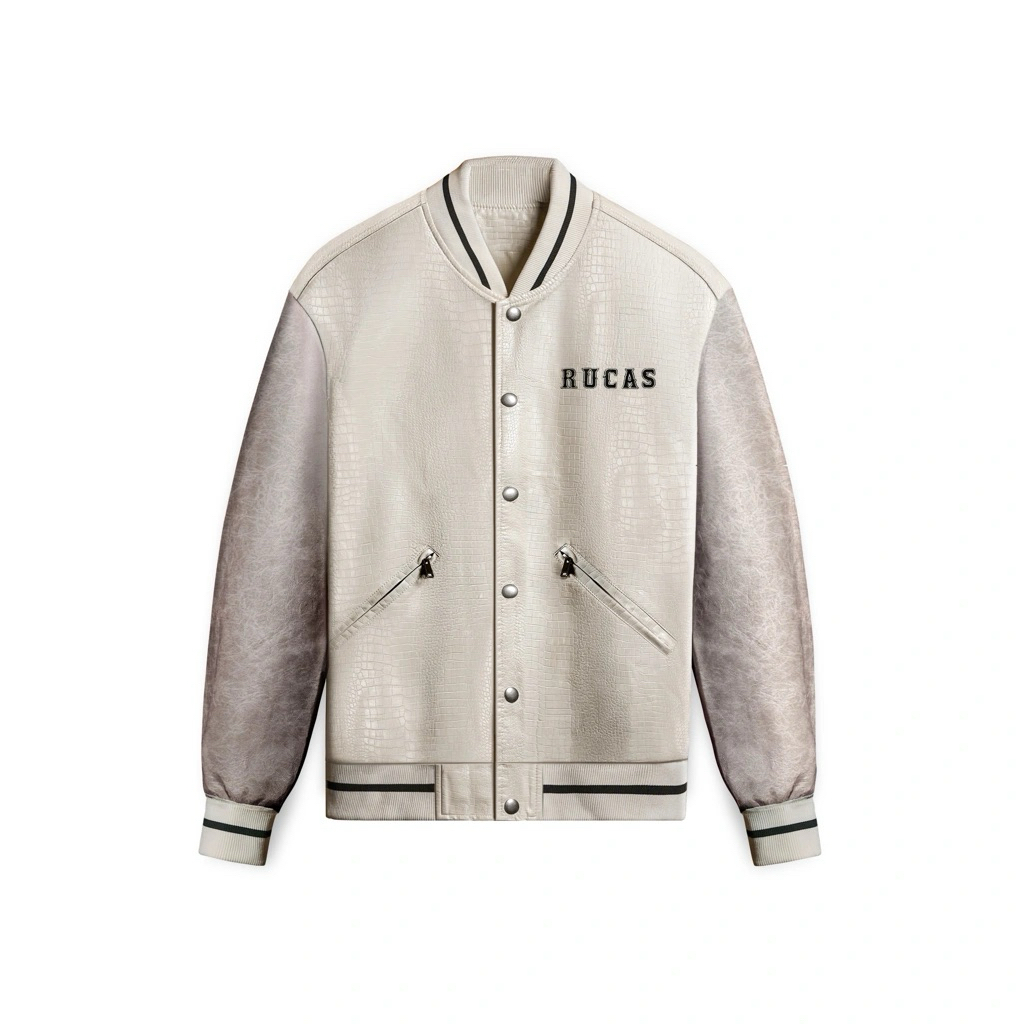 (100% original) RUCAS White Python Leather Jacket