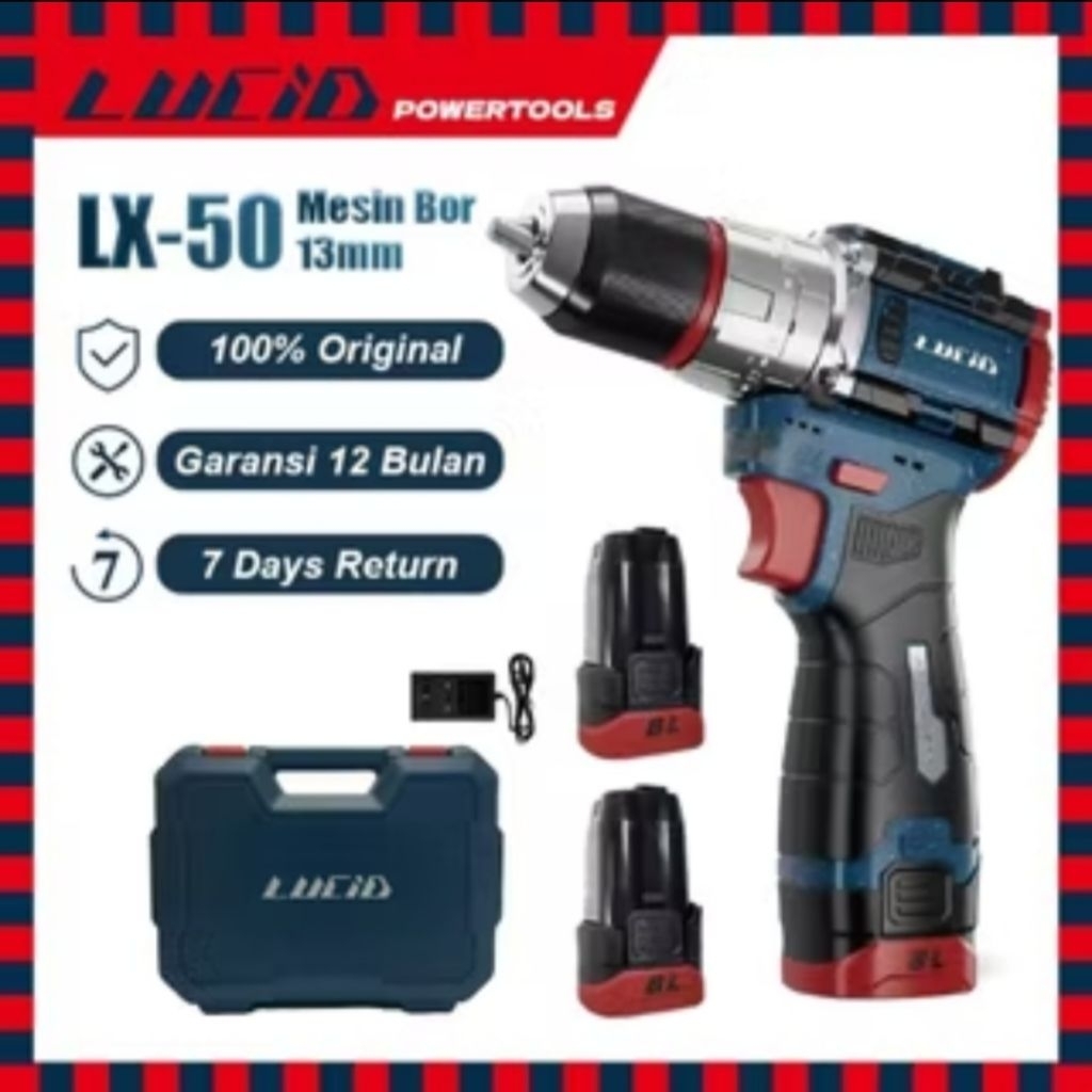 LUCID LX-50 Cordless Mesinbor 80N.M13MM 2.0A