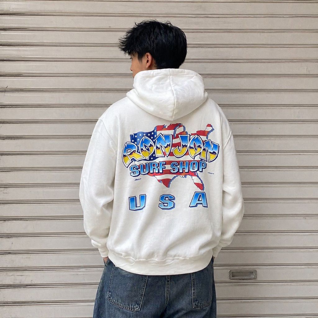 zipper hoodie usa ron jon rare vintage