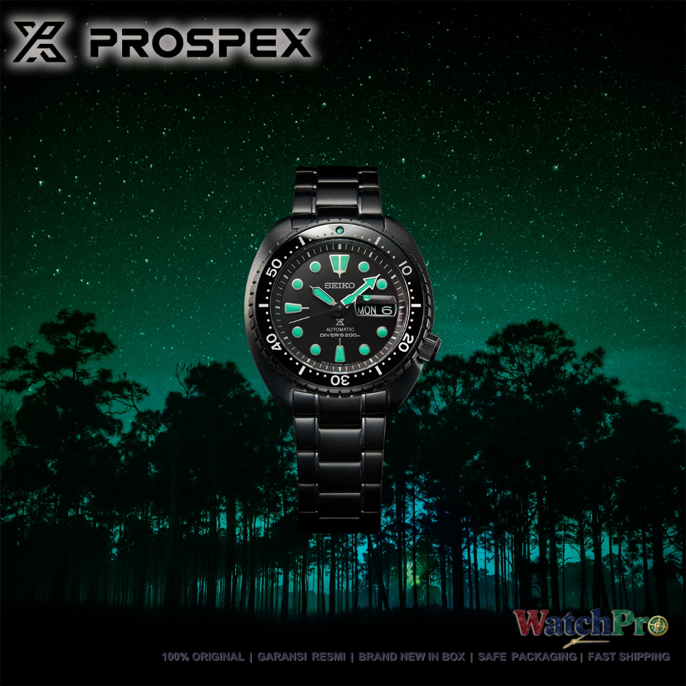 Seiko Prospex SRPK43 SRPK43K1 Turtle Black Series Night Vision Automatic Diver Scuba 200M