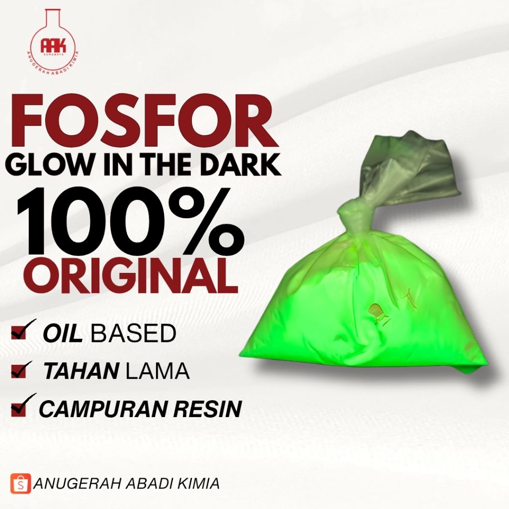 Phospor Powder Bubuk/ Fosfor Neon Hijau/ Fosfor Nyala/ Fosfor Cat Hiasan/ Fosfor Resin