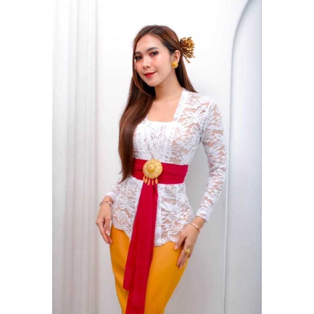 (Atasan kebaya saja)Kebaya bali lengan panjang/kebaya brokat murah/ atasan kebaya/kebaya brokat halu