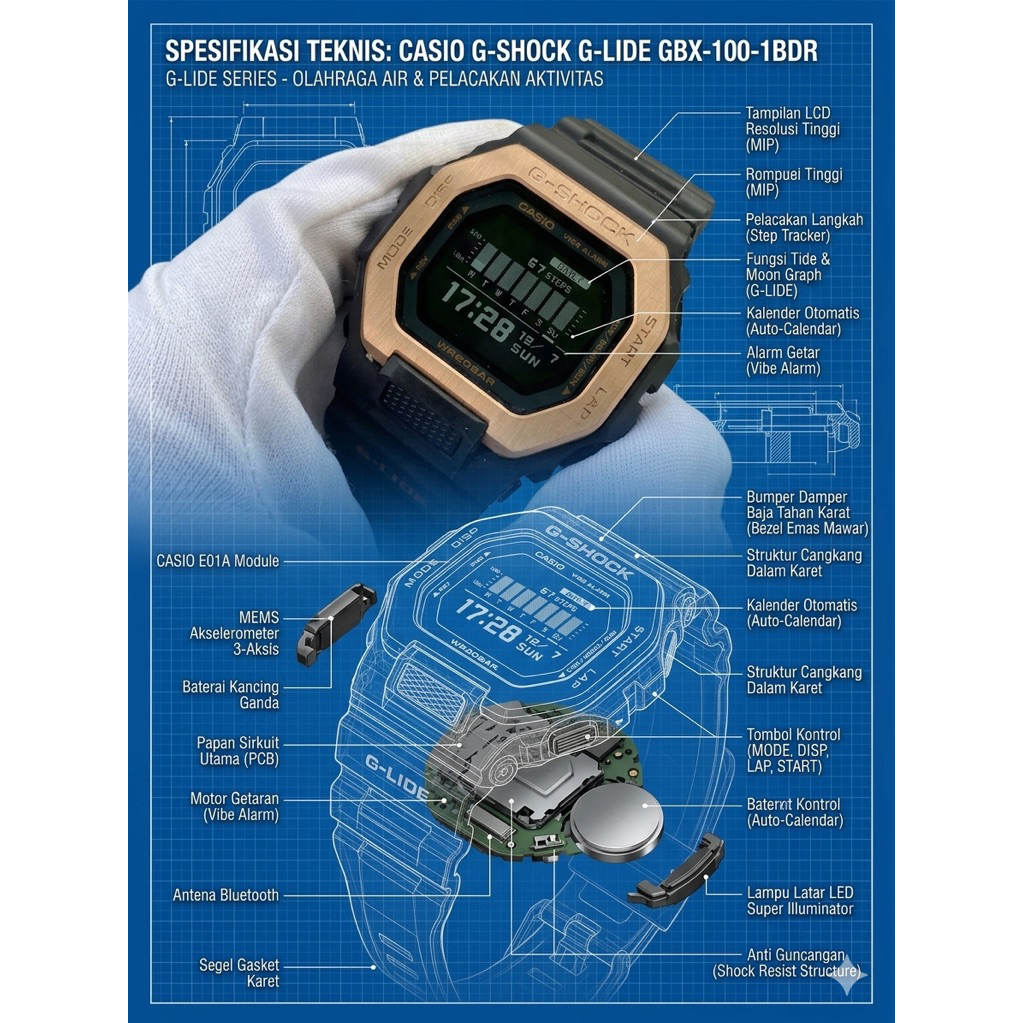 Gshock GBX-100 Goldplate