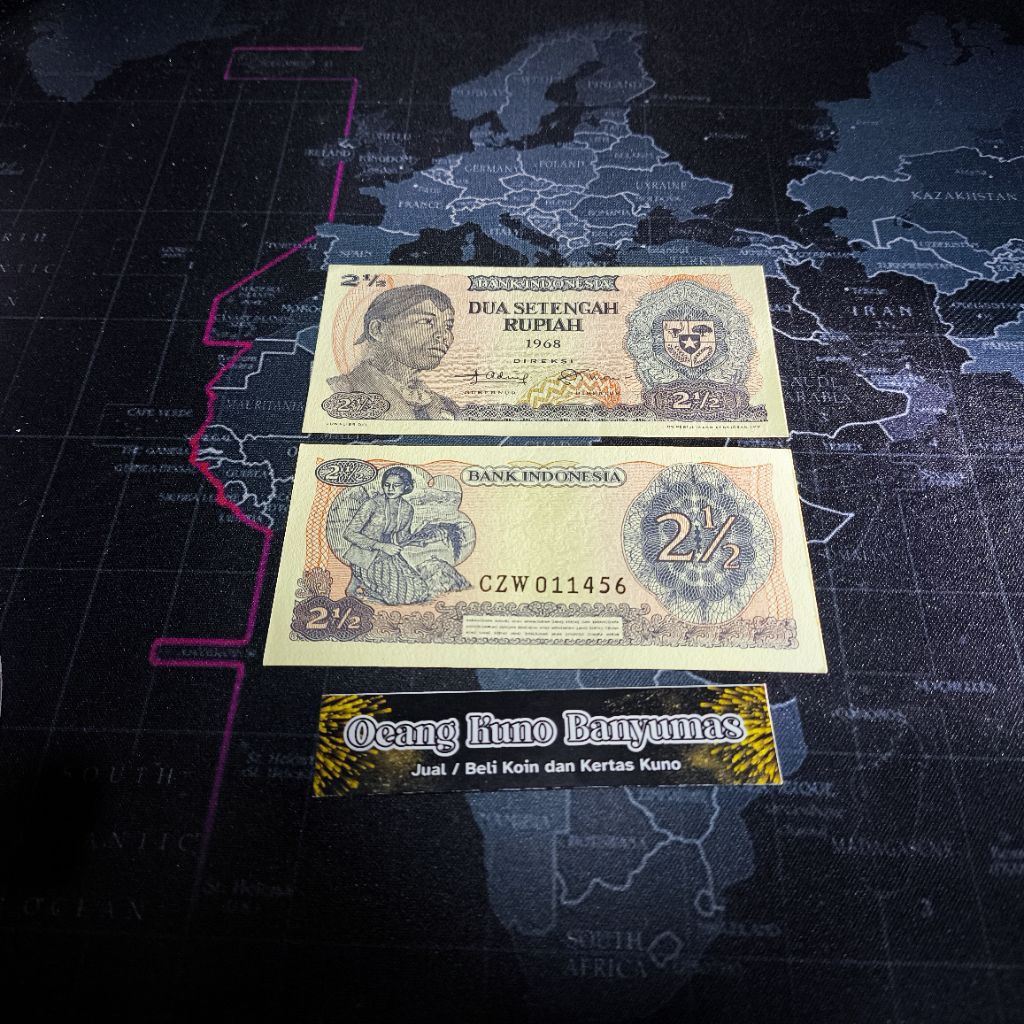 Koleksi 2 1/2 Rupiah Sudirman Tahun 1968 2,5 Rupiah Gress Baru Mulus