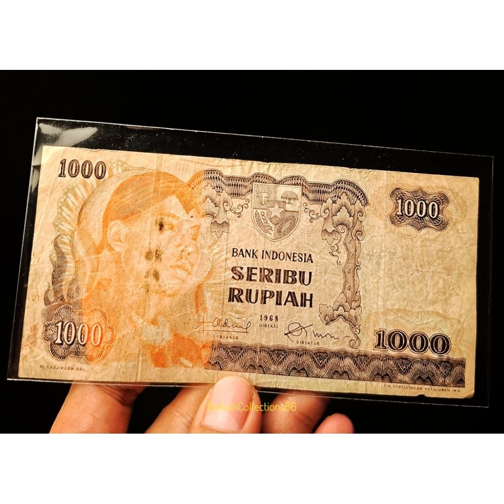 uang 1000 ribu rupiah seri sudirman tahun 1968
