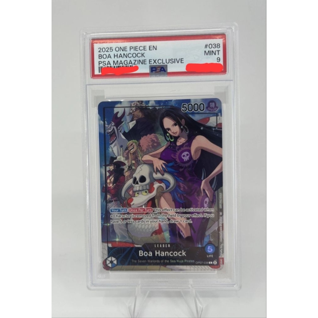 kartu one piece slab boa hancock promo PSA graded PSA 9 slab