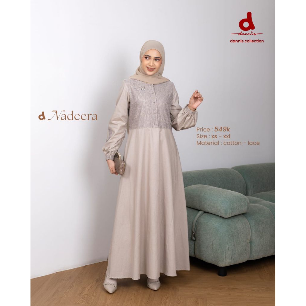 gamis dannis d Nadheera terbaru/gamis wanita dewasa adem dannis