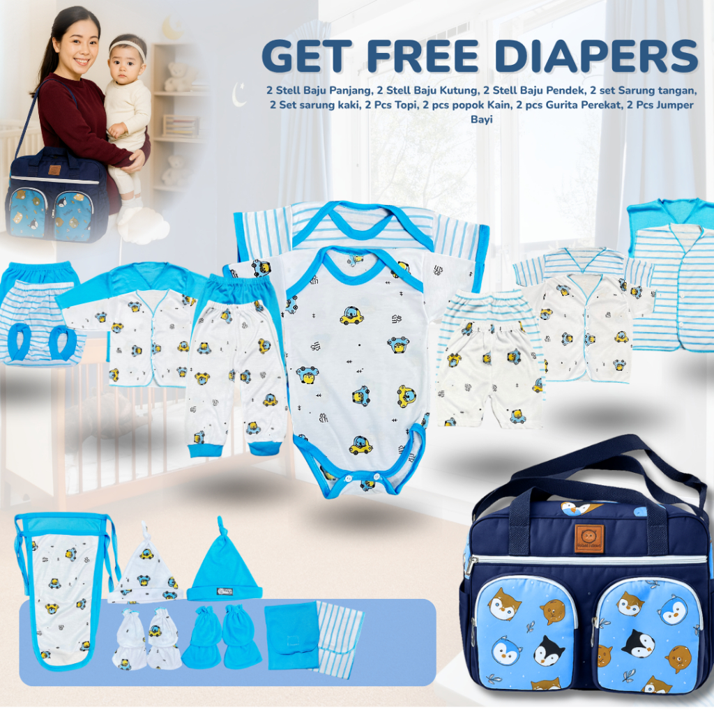FREE TAS MUDIK - Brojol 24 Pcs Paket Lengkap baju bayi + Aksesoris tambahan