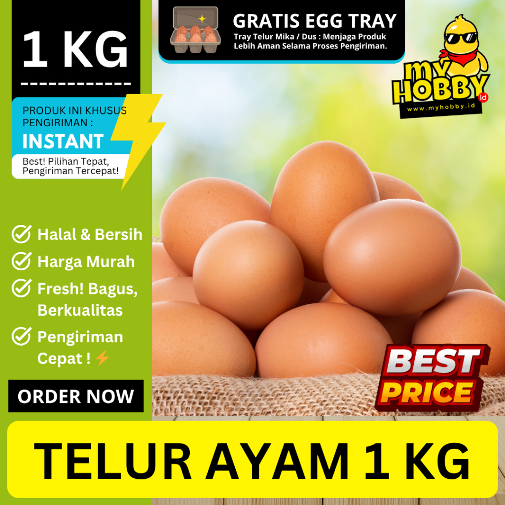Telur Ayam Negeri 1 Kg, Fresh Timbangan Amanah, Bagus, Murah Berkualitas. Agen Telor Ayam Negri Ras