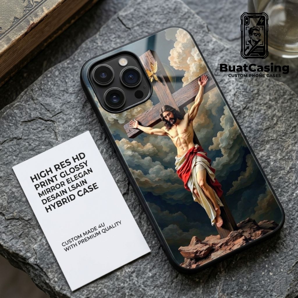 Case HP Gambar Yesus Salib Artistik Support Semua Tipe HP