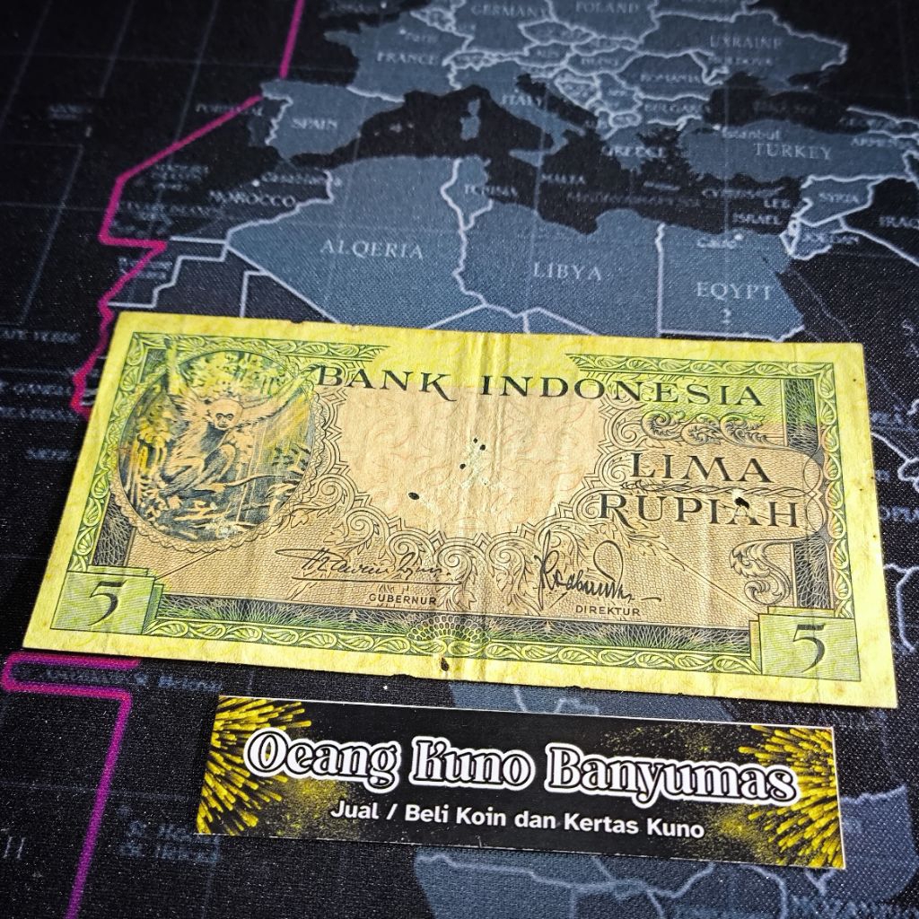 Koleksi 5 Rupiah Seri Hewan Kera Tahun 1957 Original