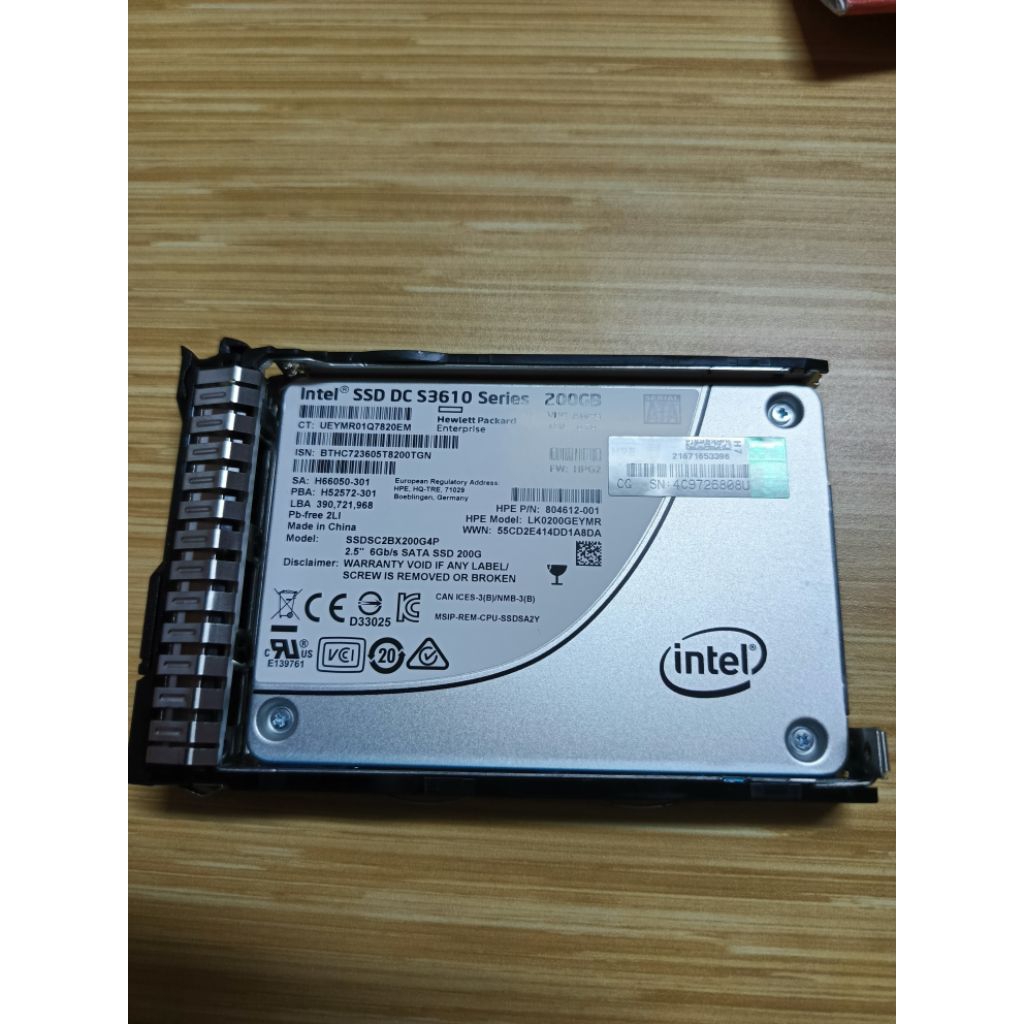 Intel SSD DC S3610 200GB SATA 2.5" HPE Enterprise Server SSD