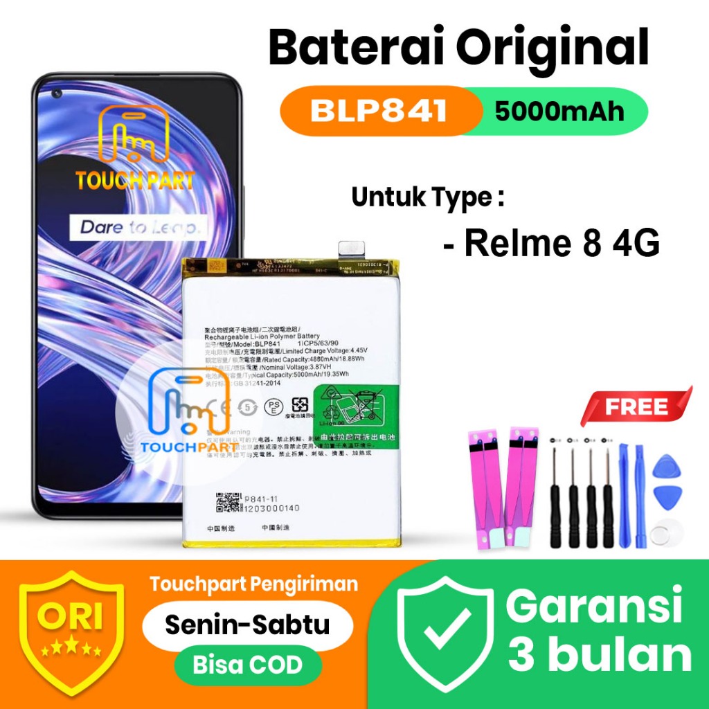 Baterai Batre Relme 8 4G / BLP841 Original