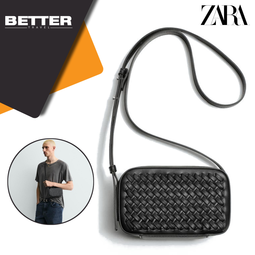 ZARA tas selempang pria crossbody bag shoulder bag kasual daily